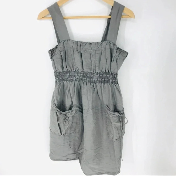 Kensie 100% silk sundress w/ruched front pockets - Picture 1 of 6